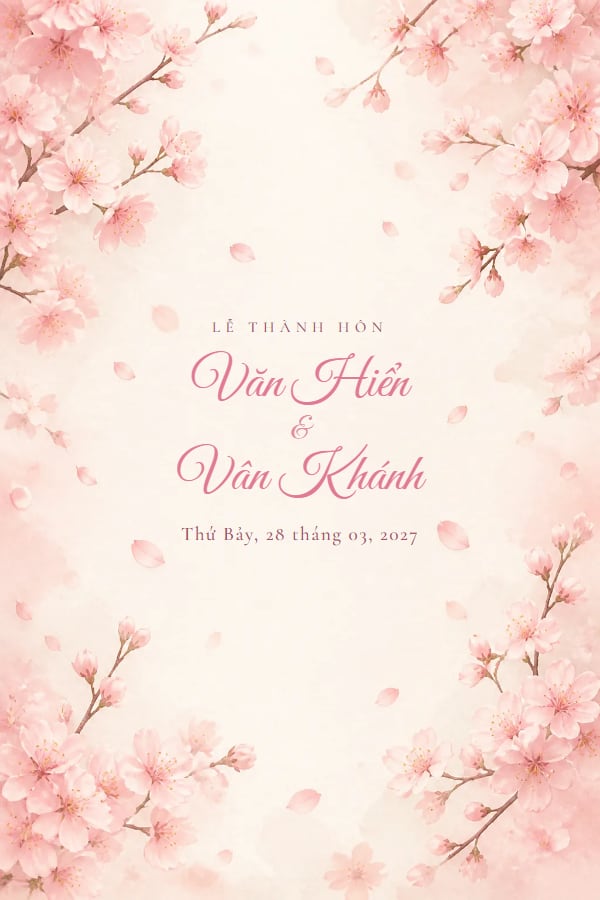 Mẫu thiệp Anh Đào