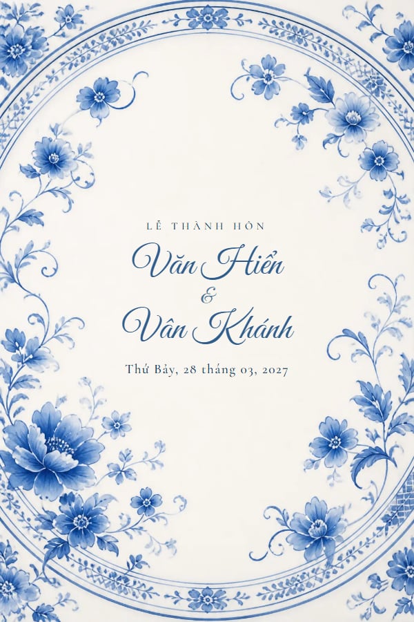 Mẫu thiệp Bạch Sứ Lam