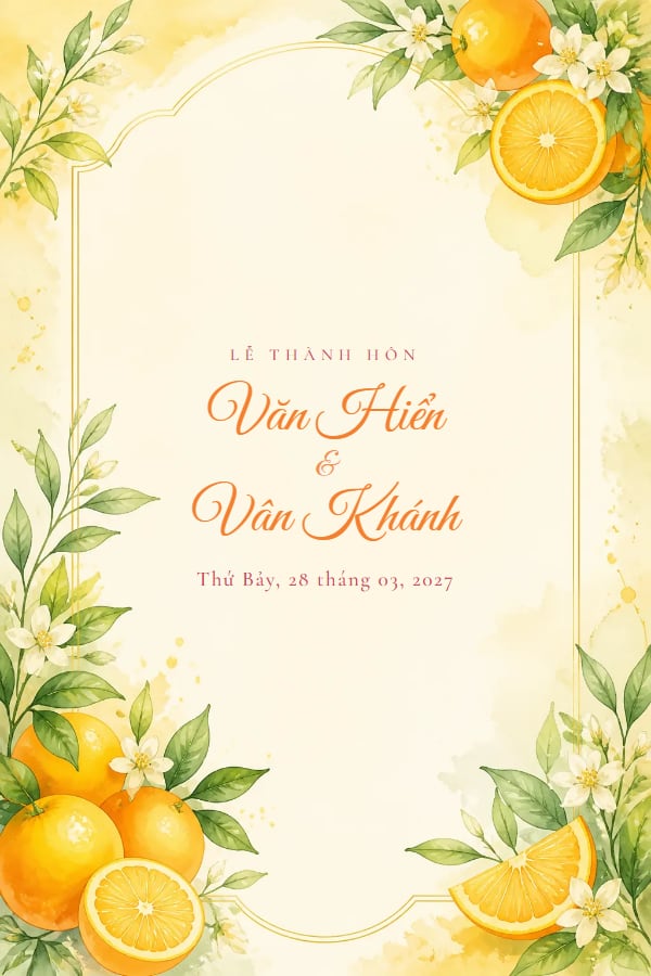 Mẫu thiệp Cam Quýt