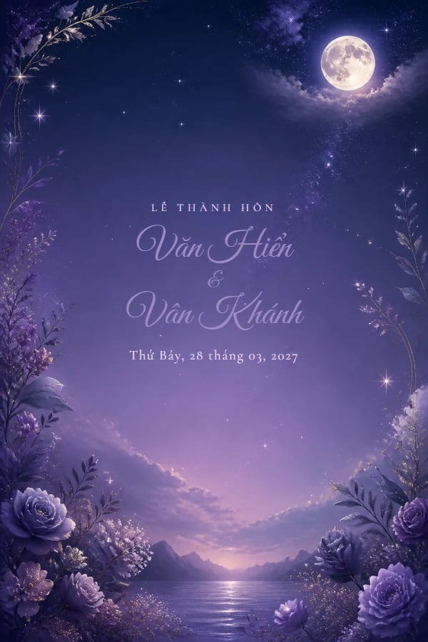 Mẫu thiệp Đêm Huyền Bí