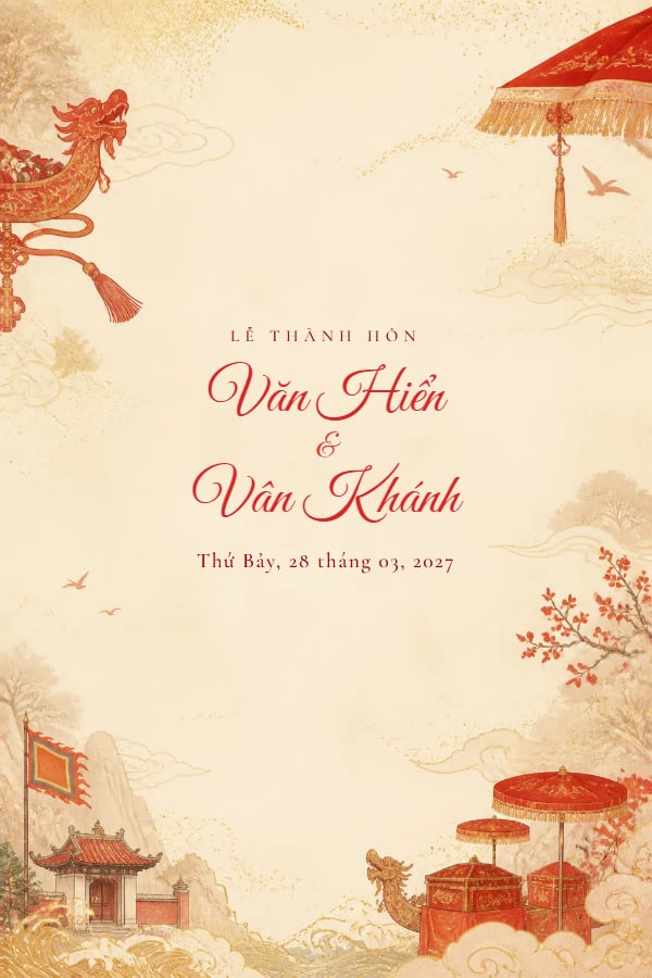 Mẫu thiệp Đỏ Son