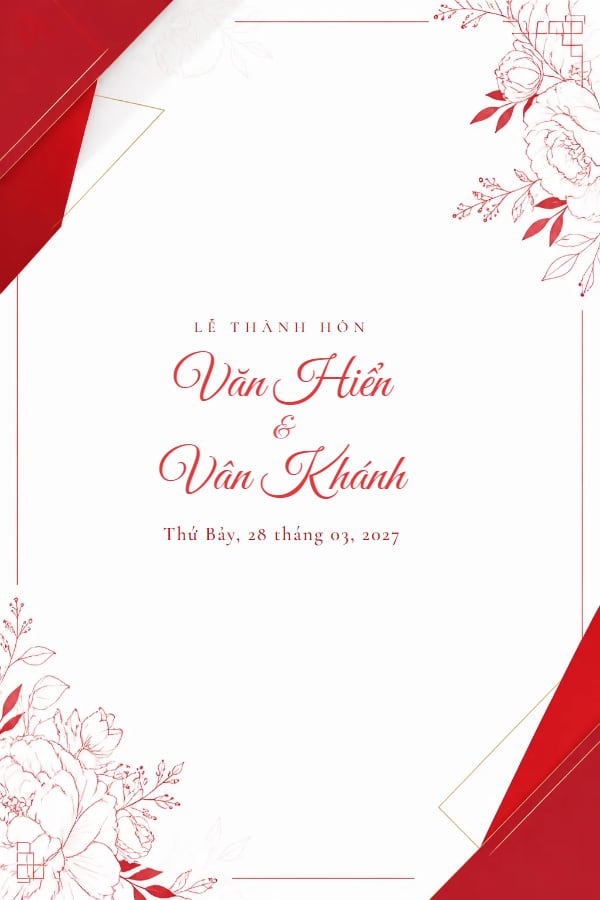 Mẫu thiệp Đỏ Trắng