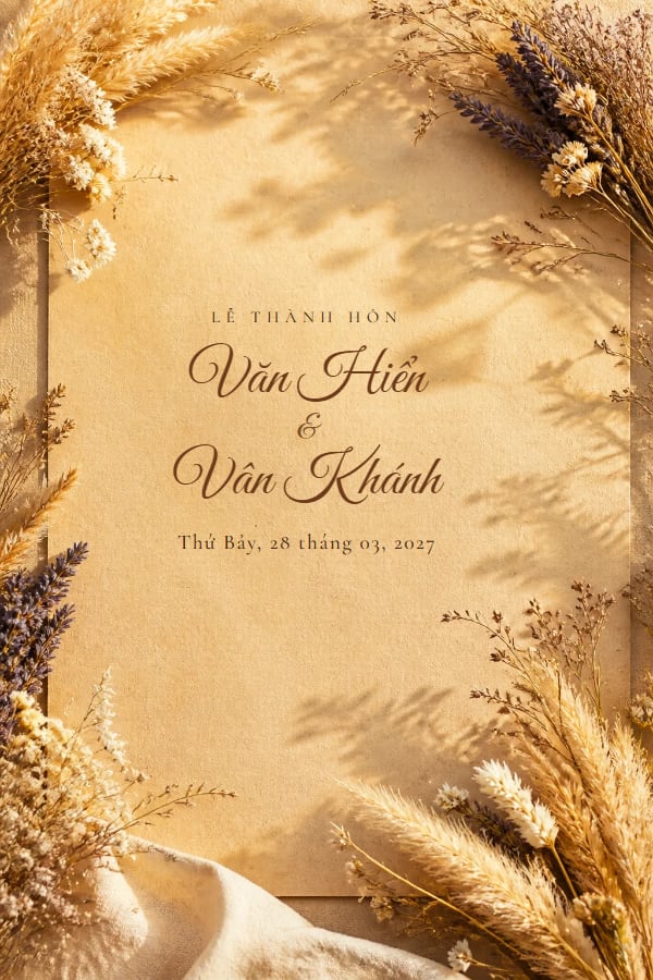 Mẫu thiệp Hoa Khô