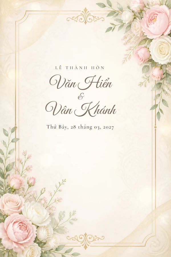 Mẫu thiệp Hoa Lụa