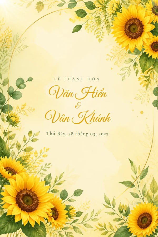 Mẫu thiệp Hướng Dương
