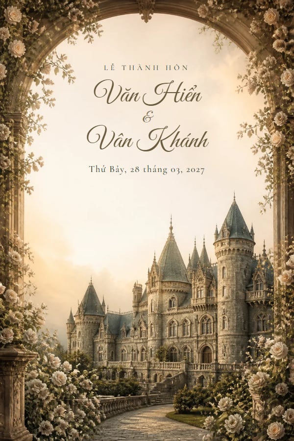 Mẫu thiệp Lâu Đài