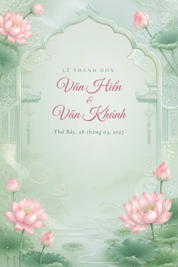 Mẫu thiệp Liên Hoa