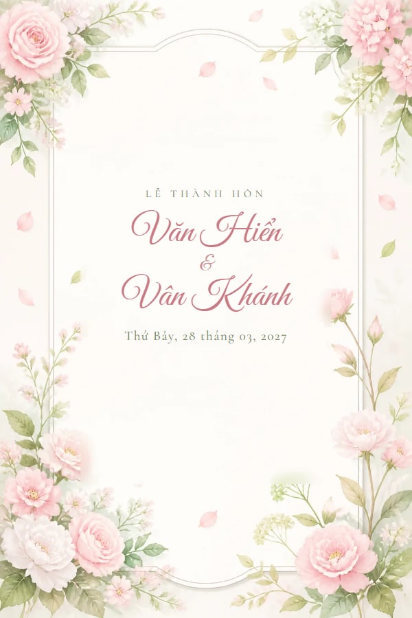 Mẫu thiệp Vườn Hoa Pastel