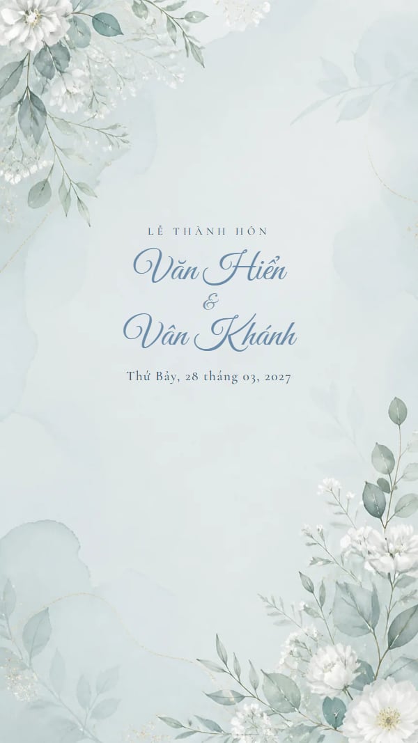 Mẫu thiệp Xanh Khói